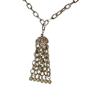 Vintage silver tone Tassel necklace.